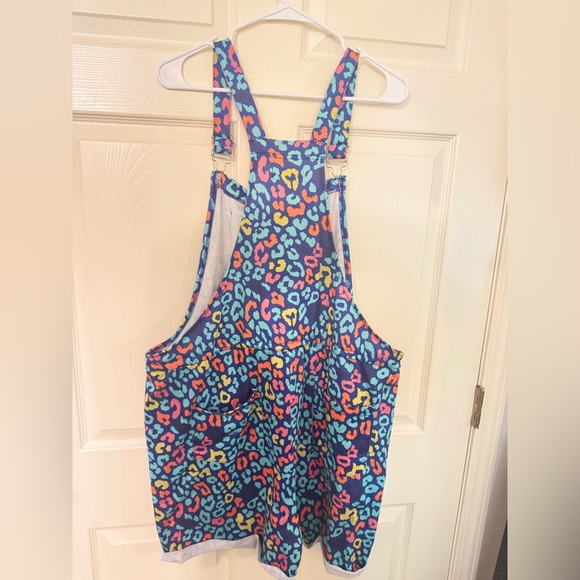 Marigold Kiss Blue Cheetah Cotton Overalls - Picture 2 of 2